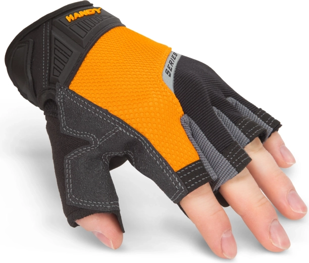 Fingerless protective gloves with padded palm M