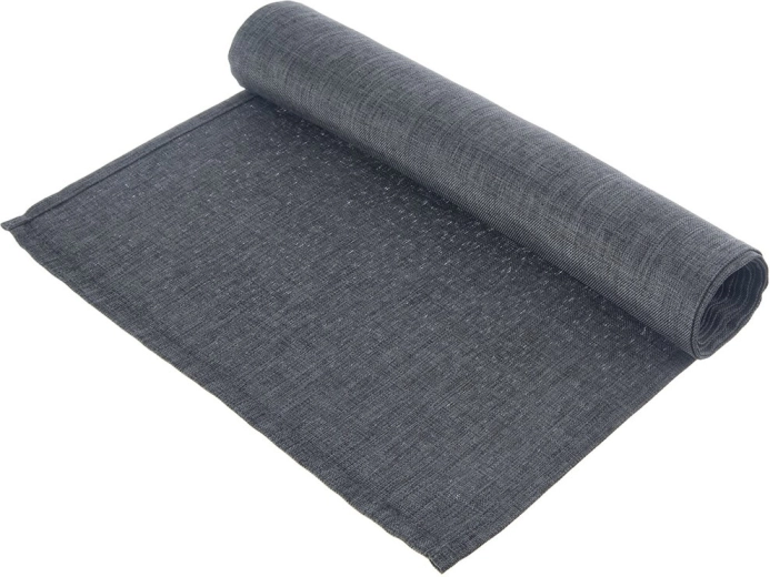 Dark gray polyester table runner 160 × 30 cm