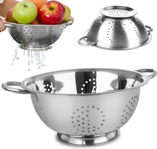 Stainless Steel Kitchen Colander 28 cm with Base