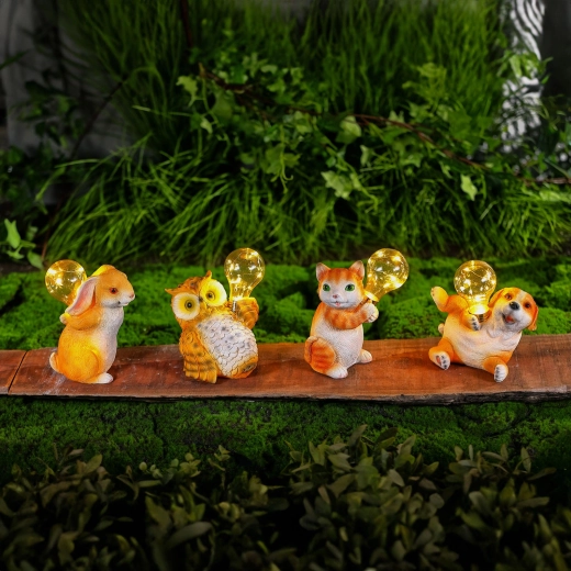 Solar animal figurine with warm white LED lighting - 1 piece