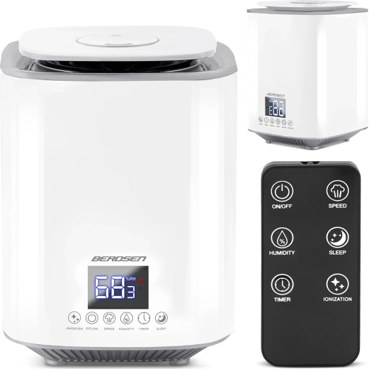 BERDSEN air humidifier with ionization and aromatherapy, white