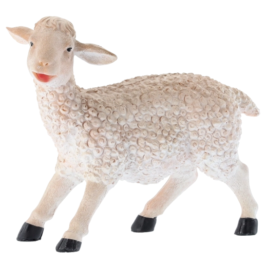 Polyresin sheep figurine for a nativity scene, 11 × 29 × 25 cm