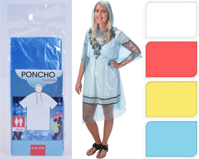 Adult PE Poncho Raincoat, mixed colors