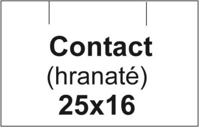 Square price labels CONTACT, white 25 × 16 mm, 1125 pcs