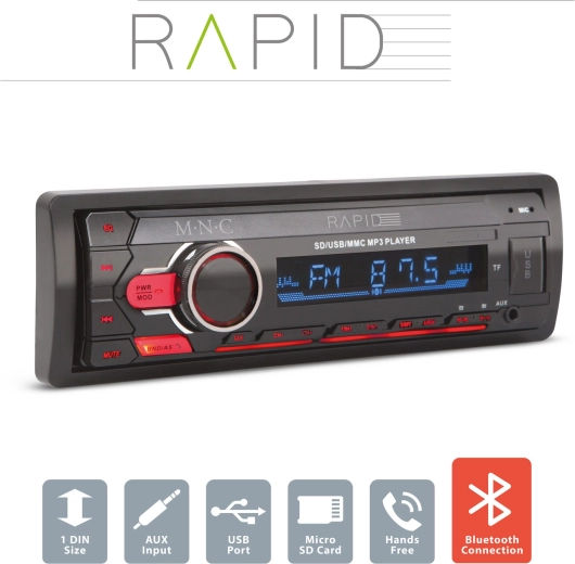 Авторадио Rapid 1 DIN с Bluetooth и MP3