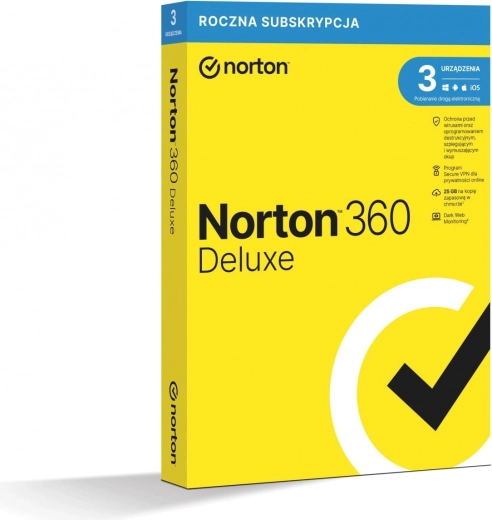 Norton 360 Deluxe – абонамент за 1 година, 3 устройства, 25 GB облачно архивиране