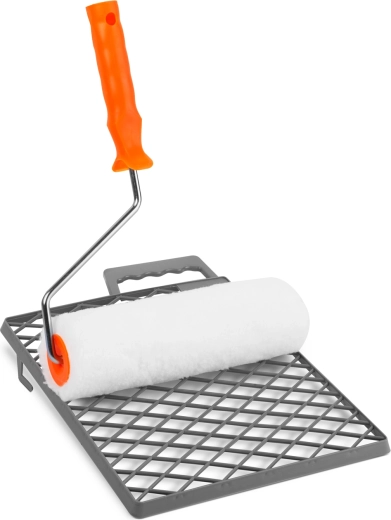Paint roller with handle and grid, 240 mm