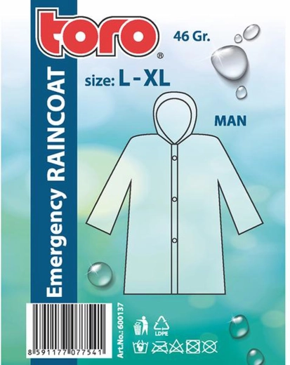 Мъжки дъждобран с качулка L–XL