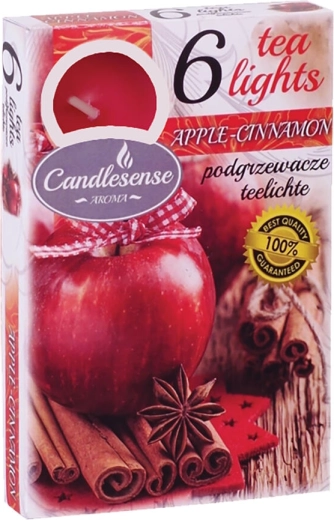 Scented Tea Light Candles Apple and Cinnamon, 6 pcs
