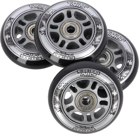 Комплект колелца за инлайн кънки 76 × 24 mm с лагери ABEC 9 NILS EXTREME