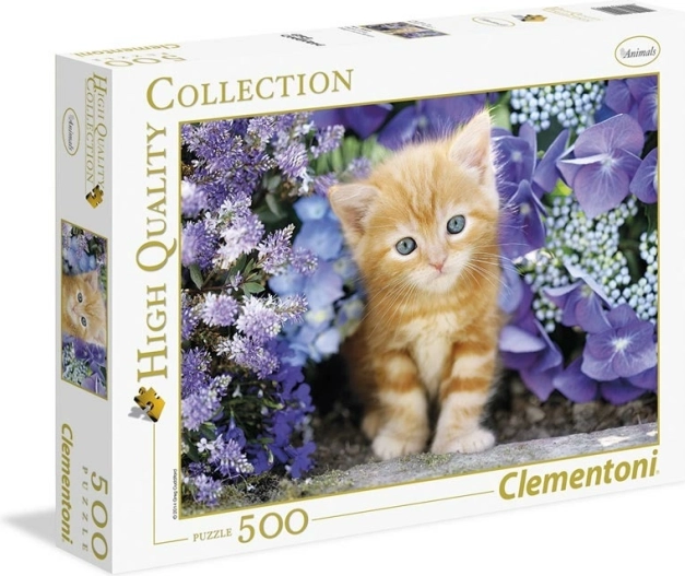 Пъзел Коте в цветя – 500 части
