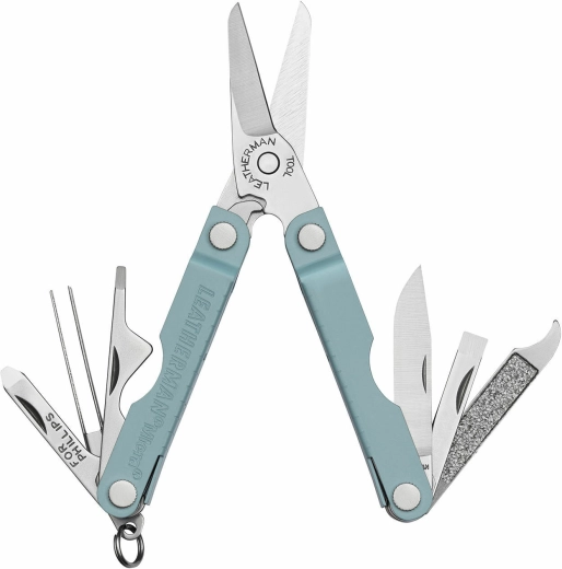 Leatherman Micra Arctic – compact 10-in-1 multi-tool, stainless, blue-gray