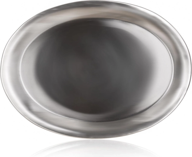 Oval stainless steel Azora tray 25 × 19 cm, matte