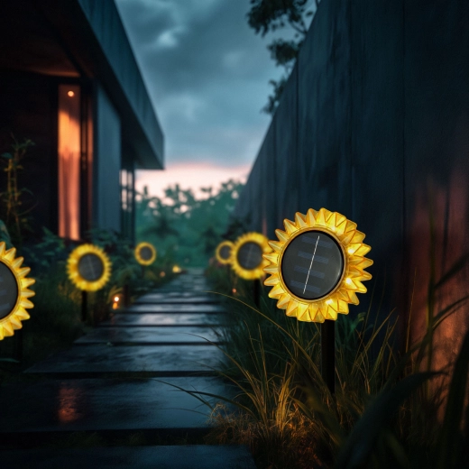 Yellow Sunflower Solar Garden Light