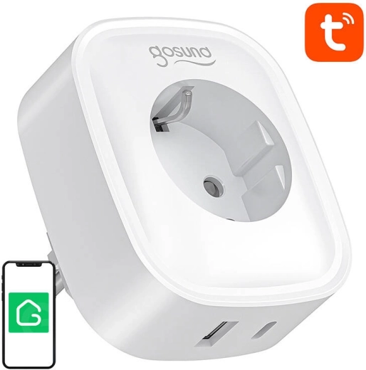 Gosund Smart Plug with USB-C 20 W, Wi-Fi/Bluetooth and Energy Monitoring, 16 A