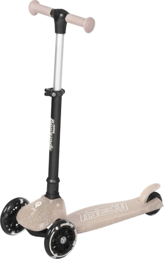 Qplay детска тротинетка Sparkling black pro за деца 3+ – Нюд розово