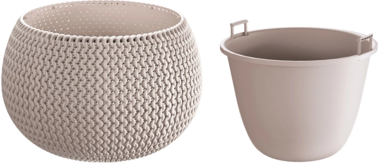Саксия Splofy Bowl с вложка 24 см, mocca