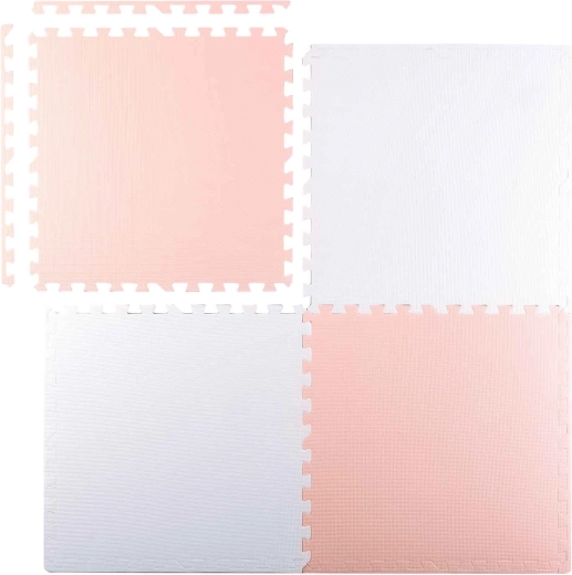 Ricokids foam puzzle play mat 60 × 60 cm, 4 pcs (peach white)