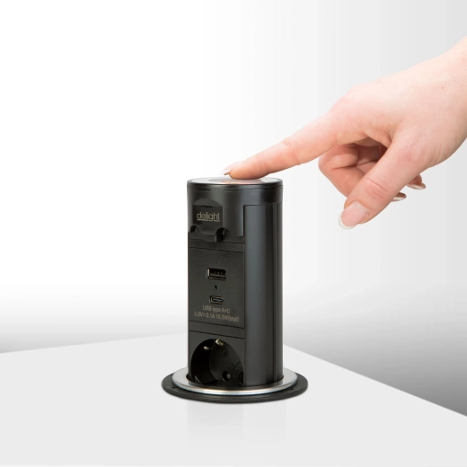 Motorized touch-operated retraction