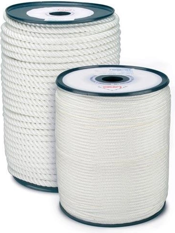 Braided polyamide cord with core 5 mm, black, 100 m