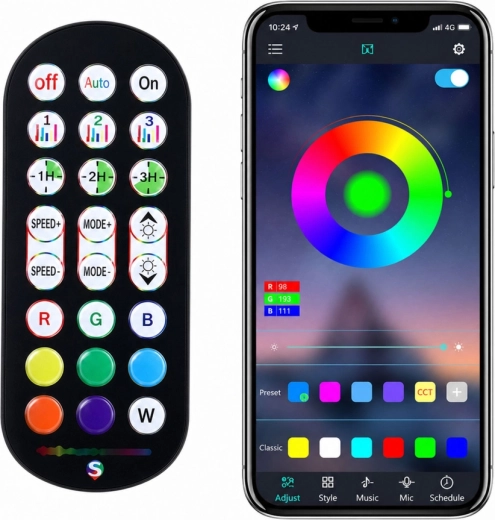 App and remote control + music mode and timer