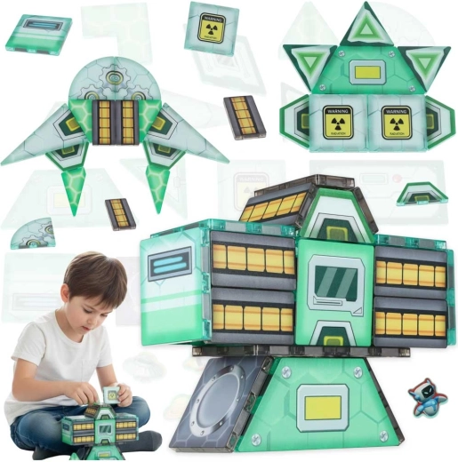 Magnetic Building Set Space Station STEM, 108 Pieces