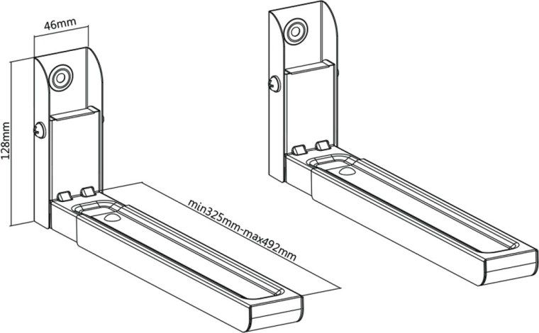 Регулируема дълбочина 325–492 мм