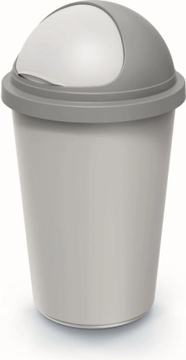 Prosperplast Compacta R Trash Can 50 L ash gray with light gray lid