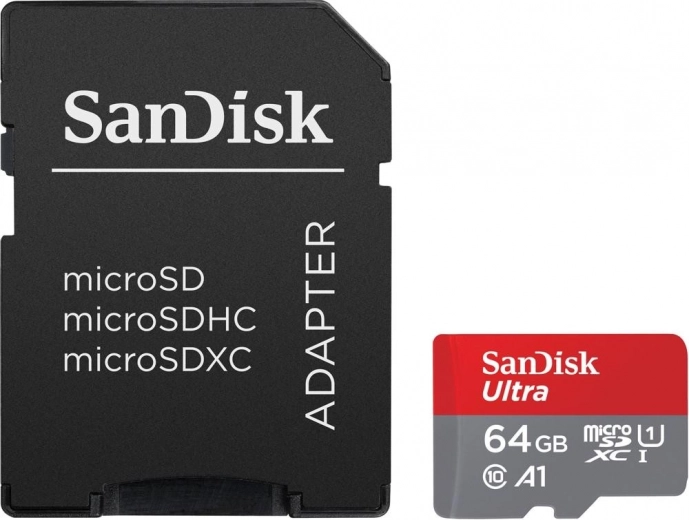 Карта SanDisk Ultra microSDXC 64GB с адаптер
