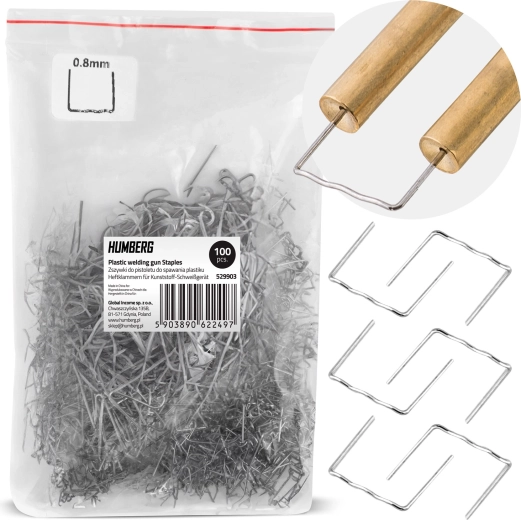 Plastic welder staples, type C, 8 mm, 100 pcs