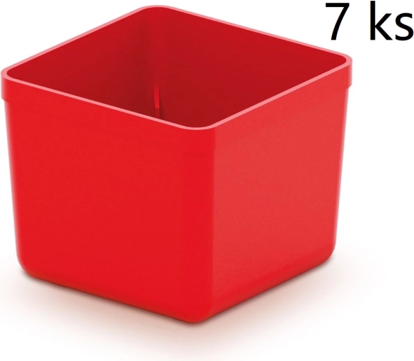 Комплект 7 пластмасови кутии за инструменти Unite Box, червени, 55 × 55 × 165 мм