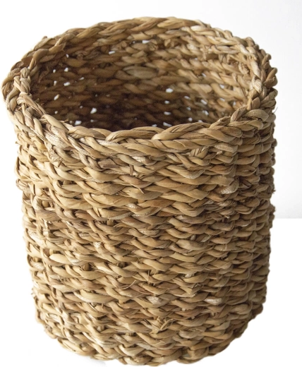 Малка кръгла кошничка от морска трева 17 × 16 см