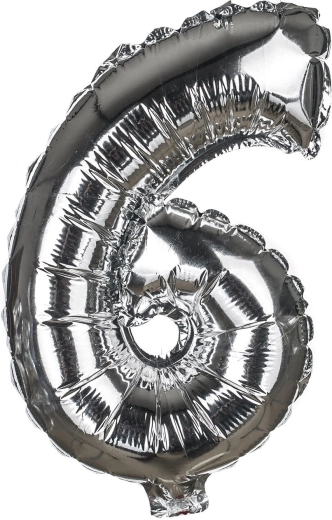 Фолиов балон цифра 6, 30 см – MY PARTY