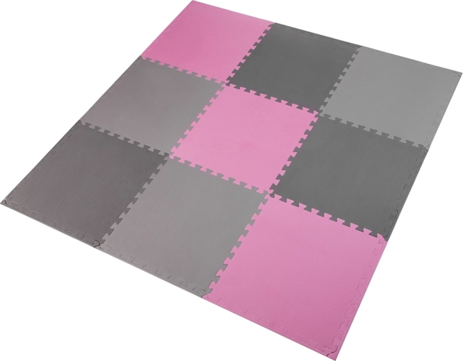 Protective EVA Foam Puzzle Mat pink–gray ONE Fitness