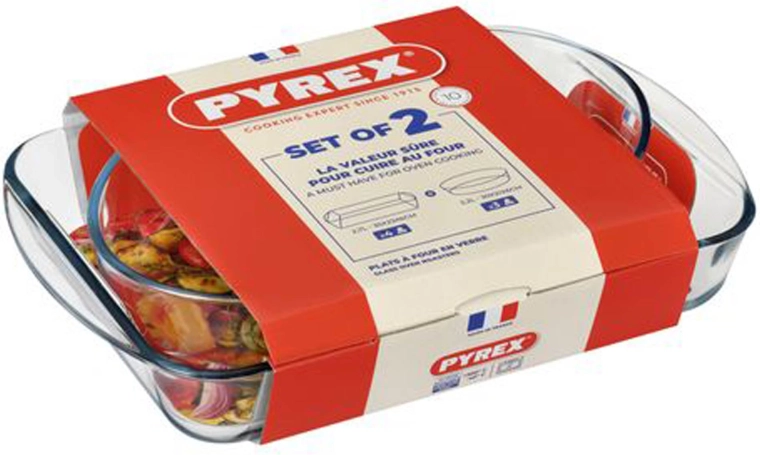 Set of PYREX Glass Roasting Dishes 2 pcs 2.7 l + 2.2 l