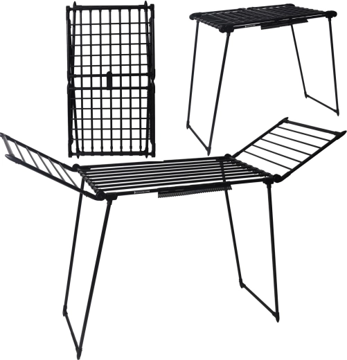 Standing folding clothes drying rack 19 m black