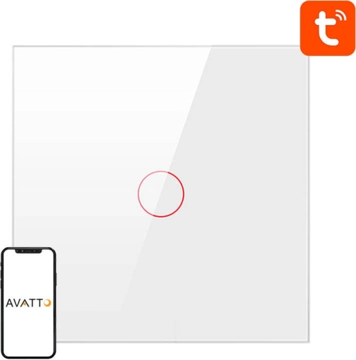 Smart Touch Switch ZigBee Avatto 1 Way TUYA White