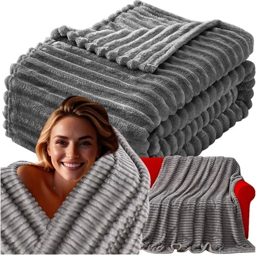 Ruhhy сиво одеяло от микрофибър 160 × 200 см