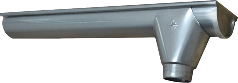 Right end gutter P+V 330 mm, galvanized steel, 1 m