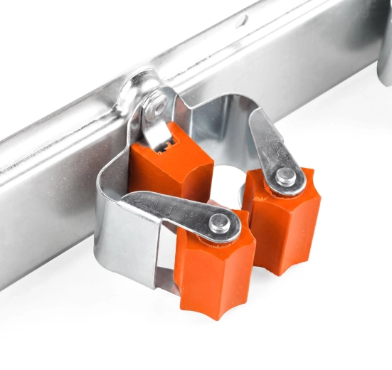 Rubber-coated jaws protect handles