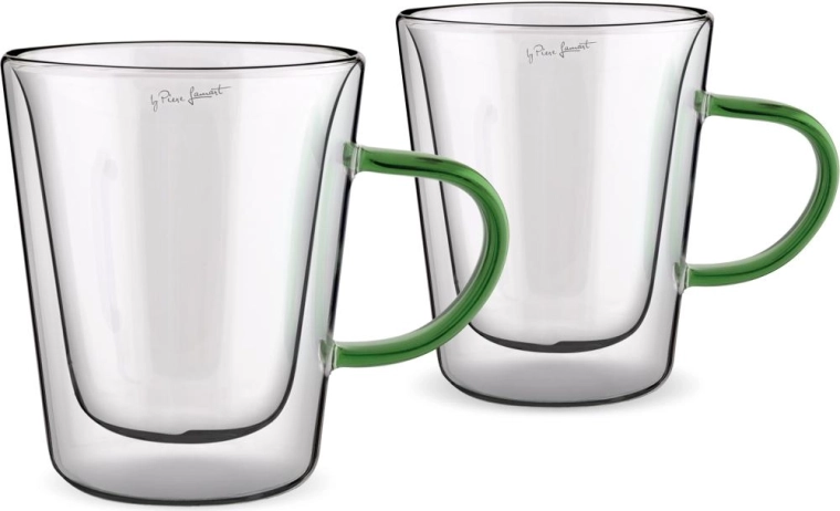 Lamart double-wall thermal tea glasses set, 300 ml, green, 2 pieces