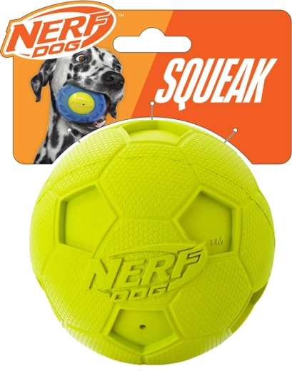 Nerf Dog гумена пискаща футболна топка за кучета 10 см
