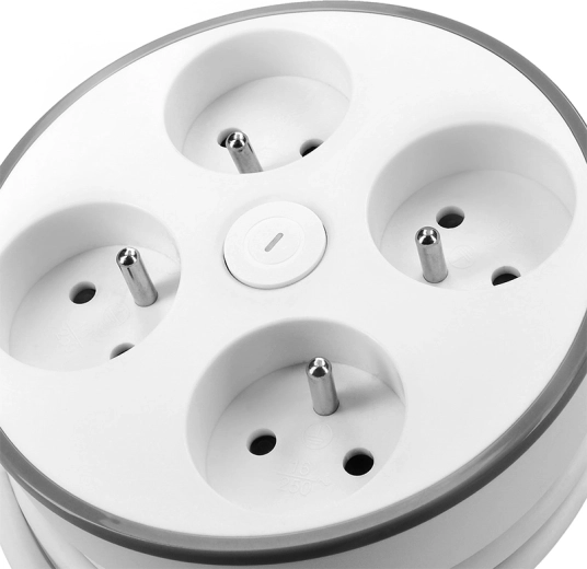 Four sockets with a central switch