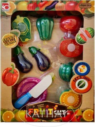 Vegetable slicing set with plate and knife - 1 piece