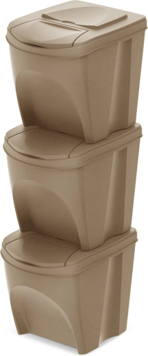 Sortibox Eco Wood sorting bin set 3×25 l, Naturo
