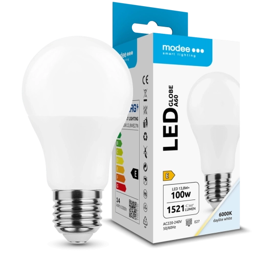 LED крушка Globe A60 13,8 W E27 360° 6000 K 1521 lm