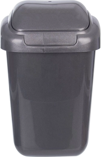 Anthracite waste bin with swing lid 15 L