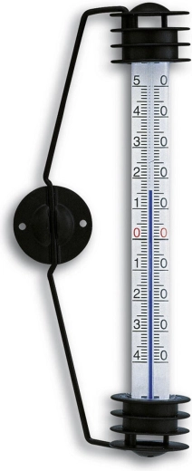 Window thermometer 19.5 cm made of plastic and metal, black