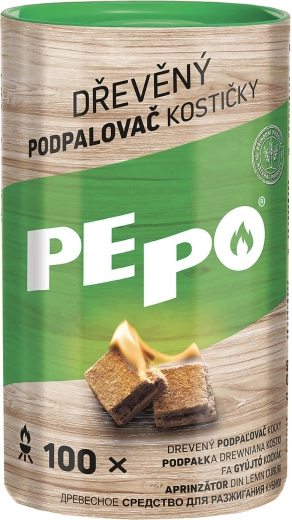 PE-PO Wooden Firelighter Cubes, 100 pcs