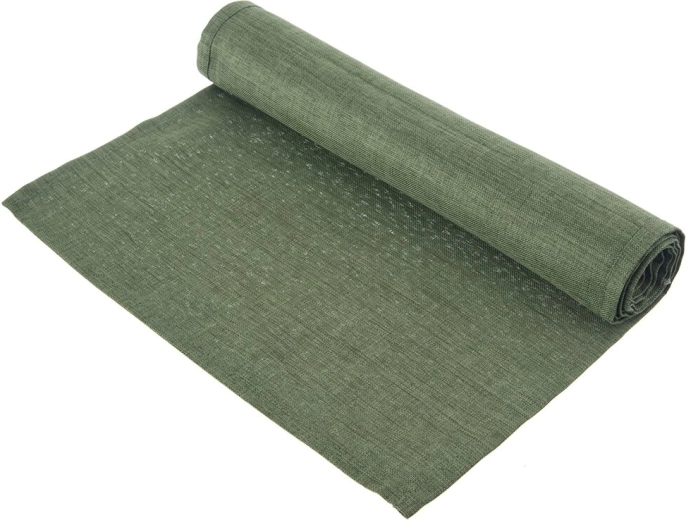 Green polyester table runner 160 × 30 cm